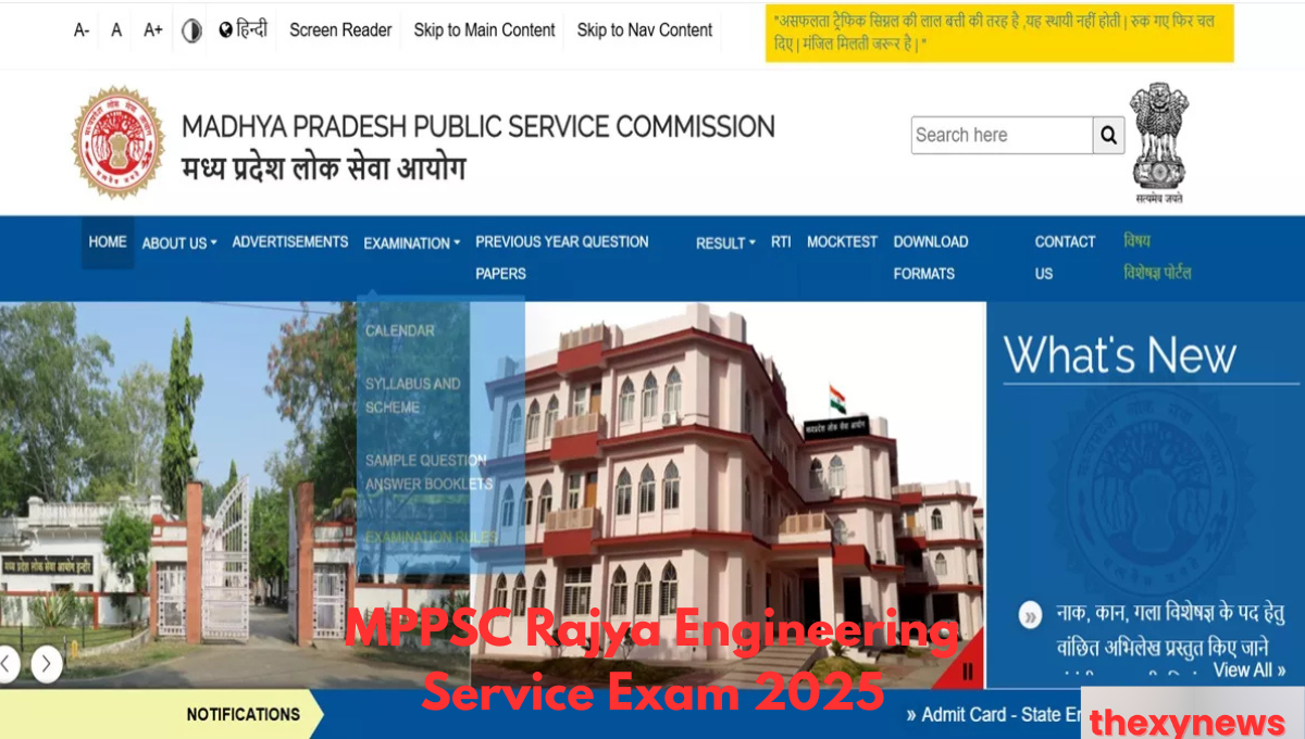 MPPSC Rajya Engineering Service Exam 2025